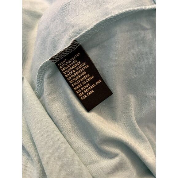 DG2 by Diane Gilman Ladies Medium Jacquard Short Sleeve T Shirt Turquoise NWT - Picture 4 of 4